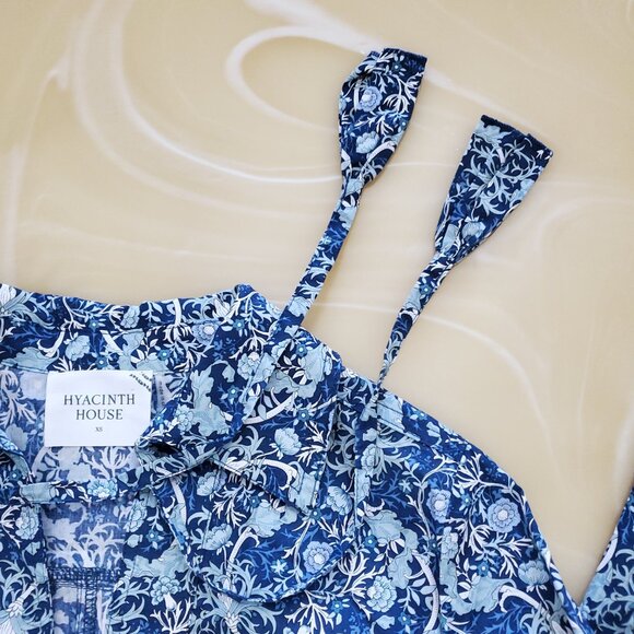 Hyacinth House Long Sleeve Blue Carrington Collared Mini Dress Size XS - Picture 10 of 16